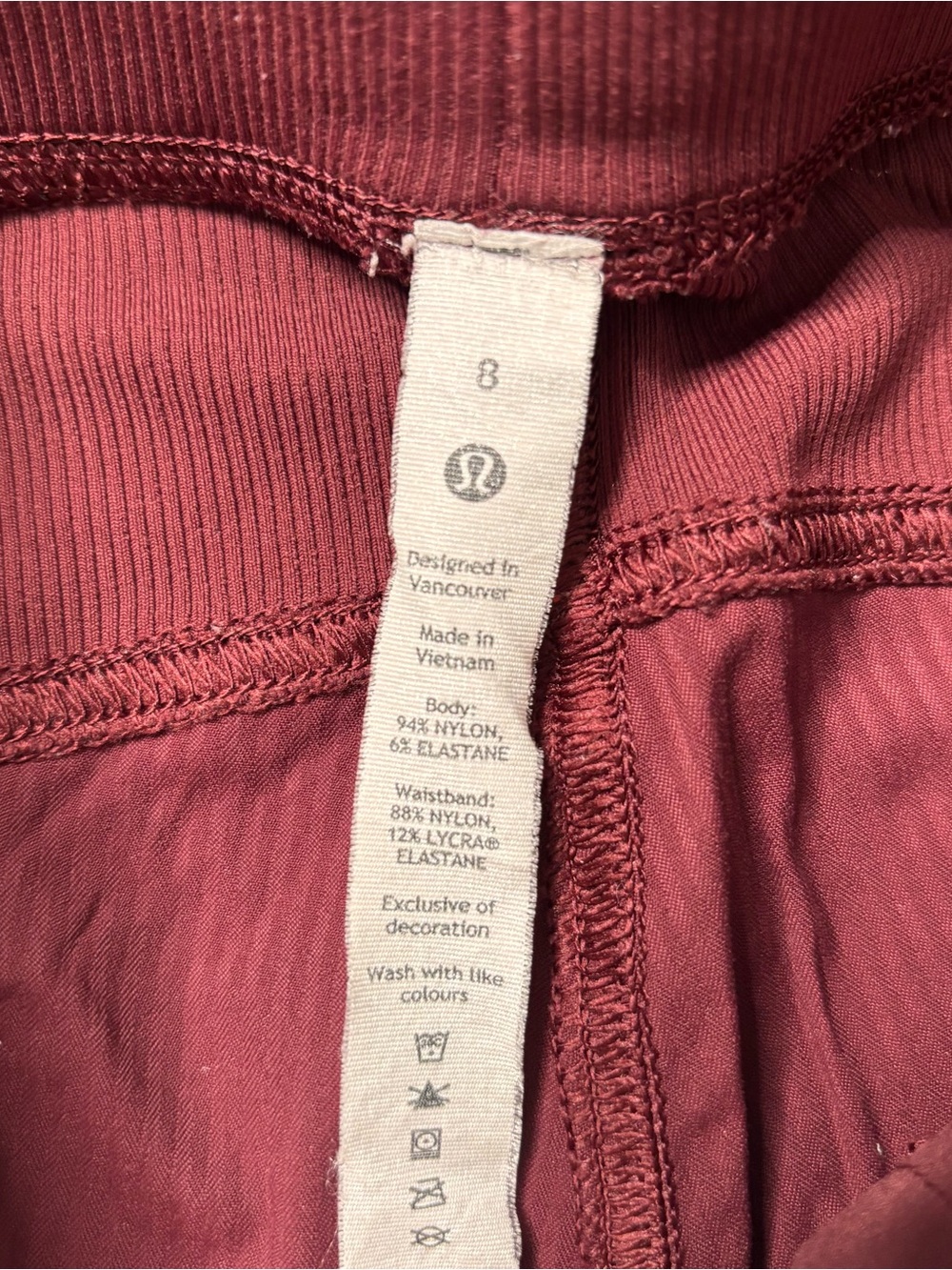 Lululemon Athletica Burgundy High-Rise Track Joggers Size 8 - Picture 7 of 8
